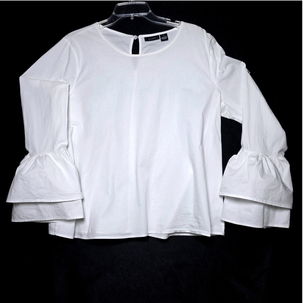 Halogen Womens White Tiered Bell Sleeve Round Neck Blouse Top XL HA382969MI